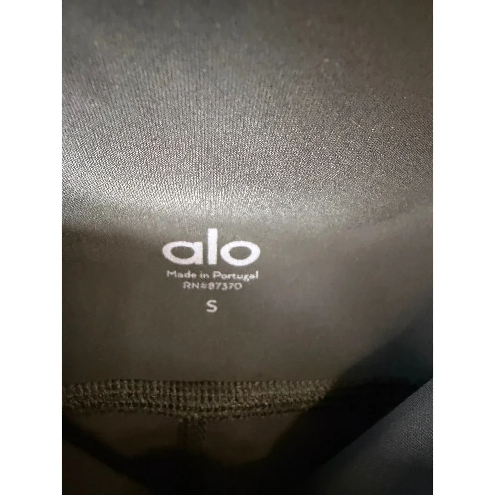 Alo Yoga Black High-Waist Warrior Laser Cut Ripped Leggings Size S